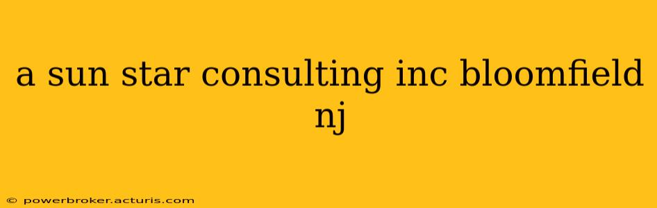 a sun star consulting inc bloomfield nj