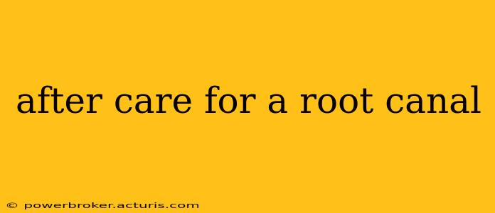 after care for a root canal