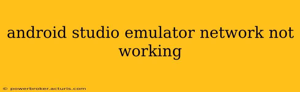 android studio emulator network not working