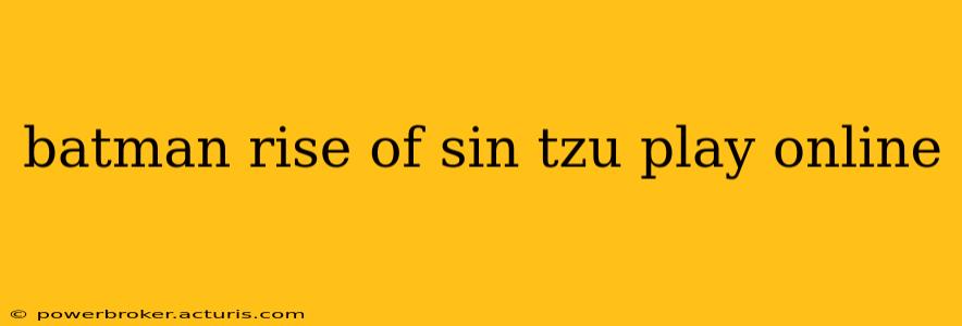 batman rise of sin tzu play online
