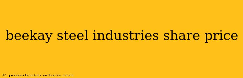 beekay steel industries share price