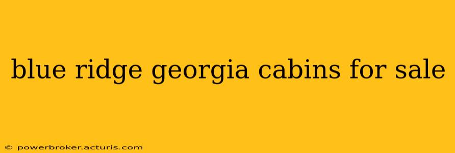 blue ridge georgia cabins for sale