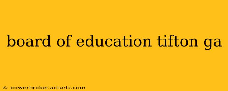 board of education tifton ga