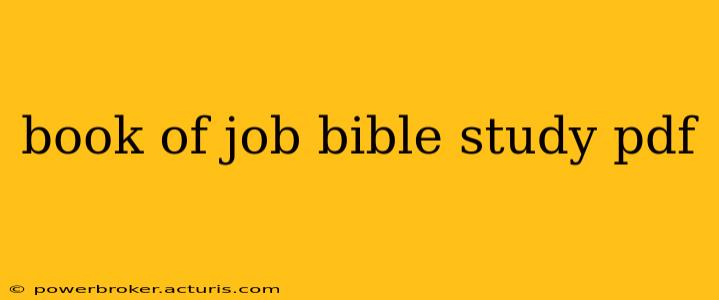 book of job bible study pdf