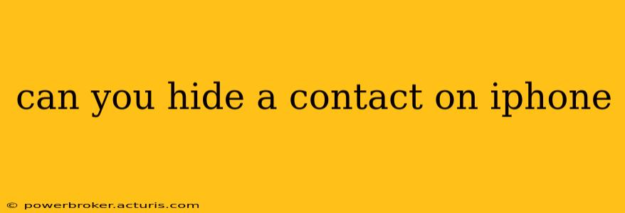 can you hide a contact on iphone