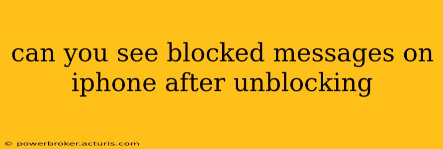 can you see blocked messages on iphone after unblocking