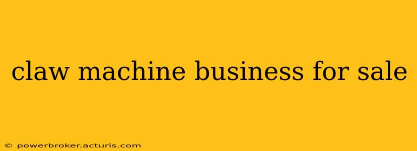claw machine business for sale