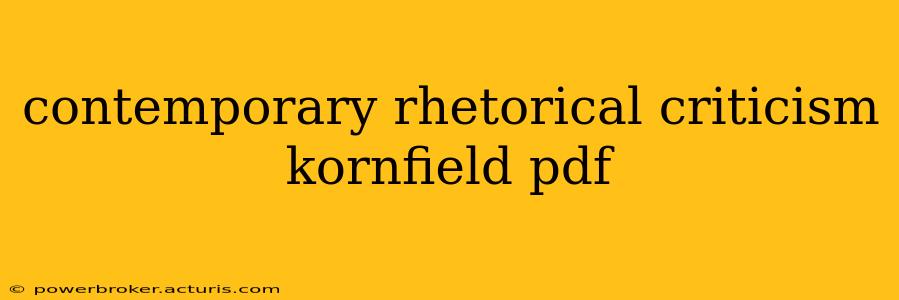 contemporary rhetorical criticism kornfield pdf