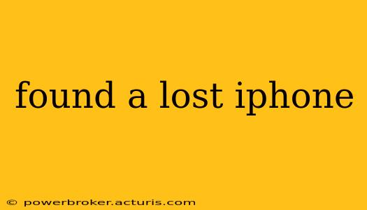 found a lost iphone