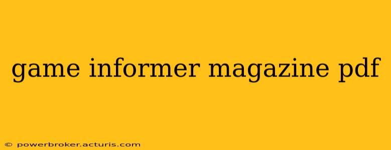 game informer magazine pdf