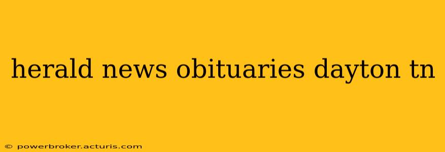 herald news obituaries dayton tn