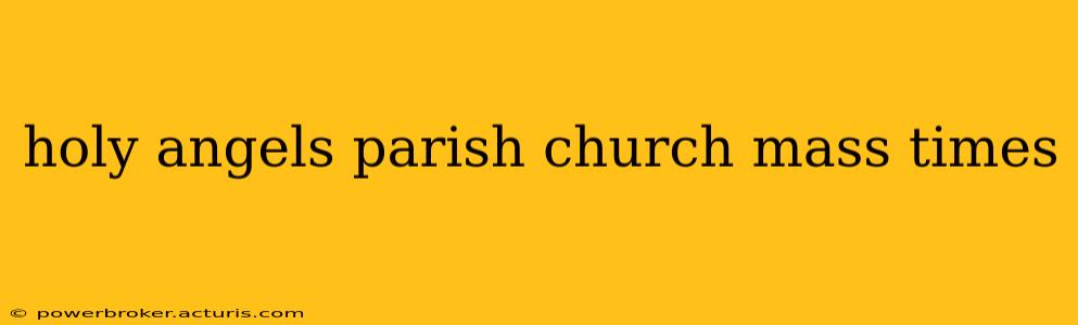 holy angels parish church mass times