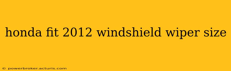 honda fit 2012 windshield wiper size