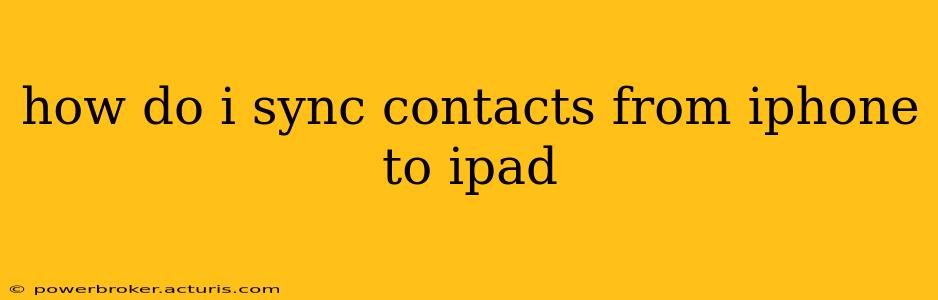 how do i sync contacts from iphone to ipad