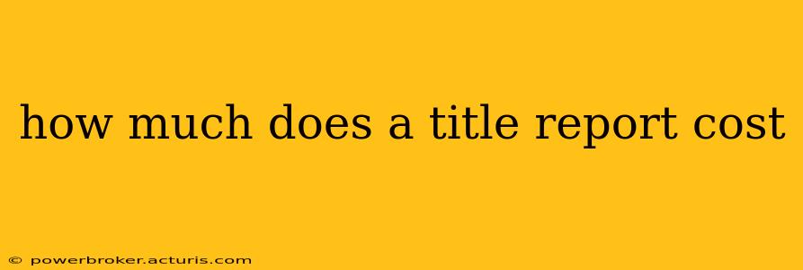 how much does a title report cost