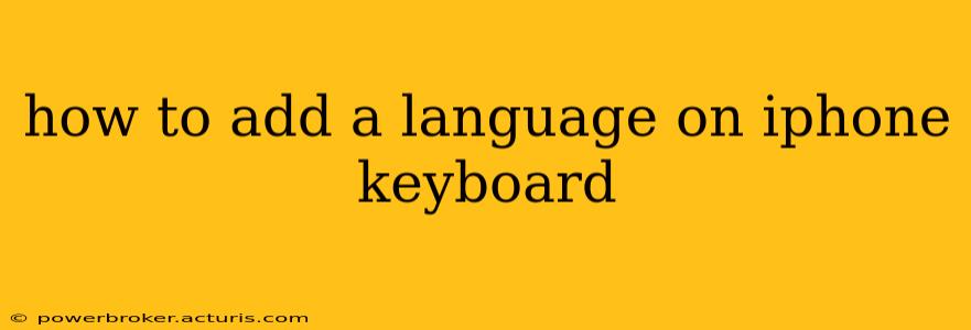 how to add a language on iphone keyboard