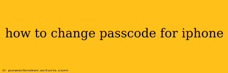 how to change passcode for iphone