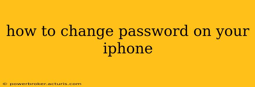 how to change password on your iphone