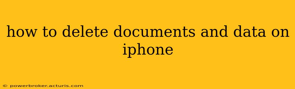 how to delete documents and data on iphone