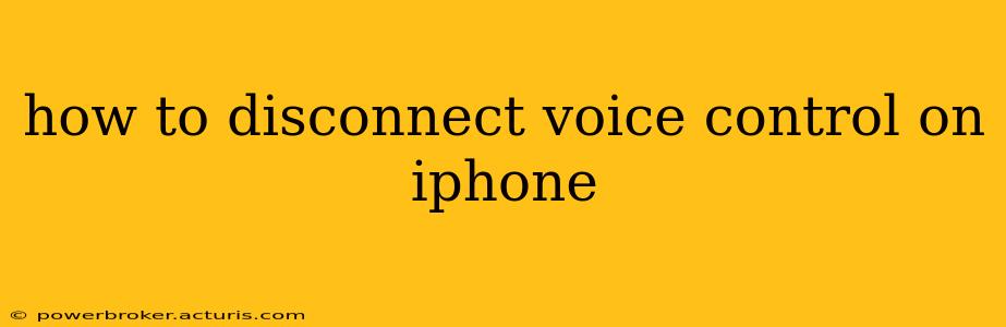 how to disconnect voice control on iphone