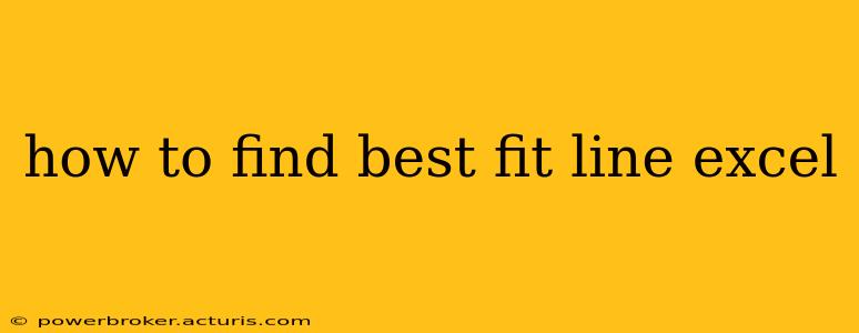 how to find best fit line excel
