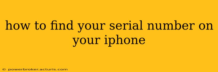 how to find your serial number on your iphone