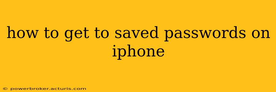 how to get to saved passwords on iphone