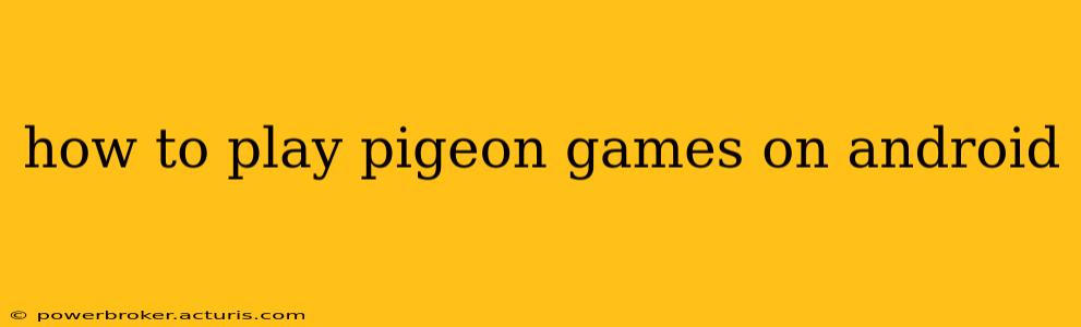how to play pigeon games on android