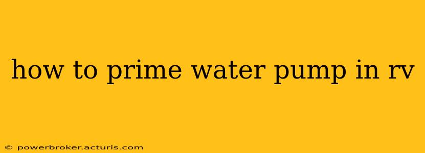 how to prime water pump in rv