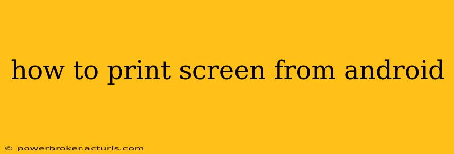 how to print screen from android