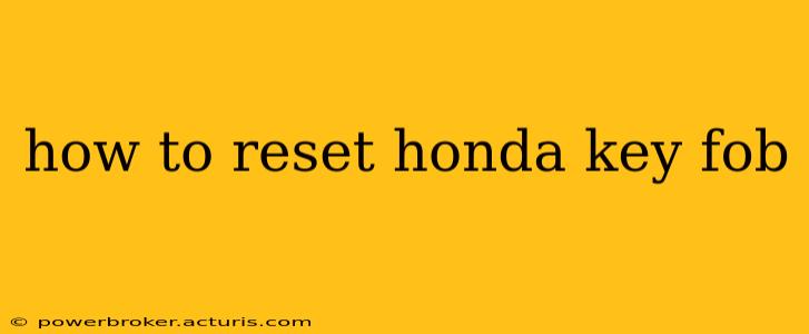 how to reset honda key fob