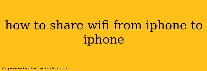 how to share wifi from iphone to iphone