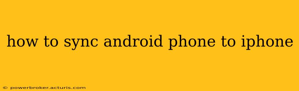 how to sync android phone to iphone