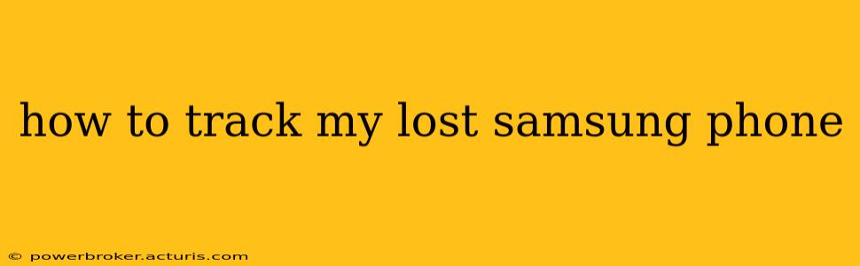how to track my lost samsung phone