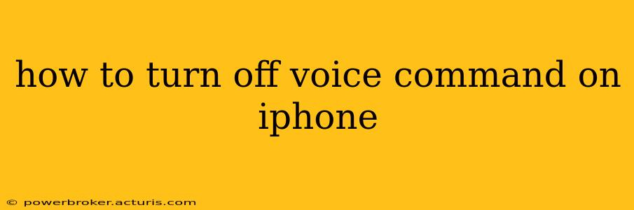 how to turn off voice command on iphone