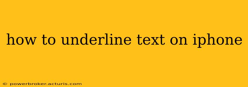 how to underline text on iphone