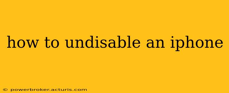 how to undisable an iphone