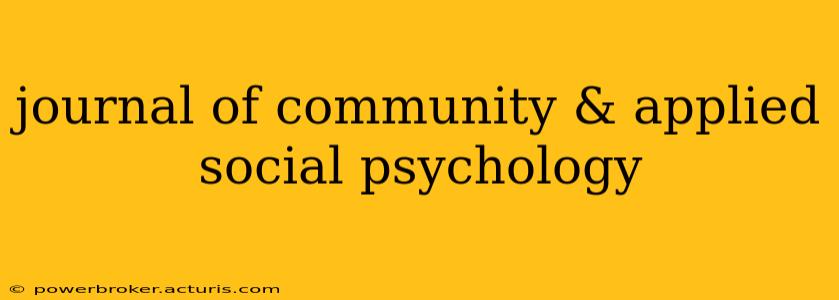journal of community & applied social psychology