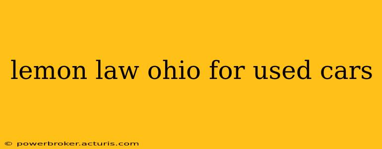 lemon law ohio for used cars