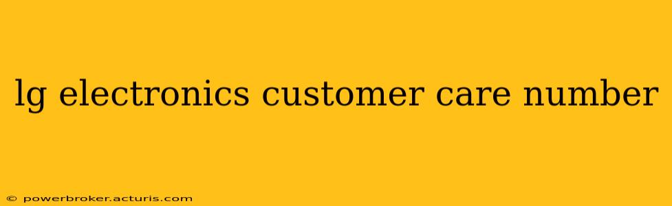 lg electronics customer care number