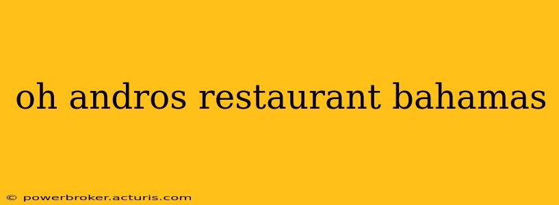 oh andros restaurant bahamas