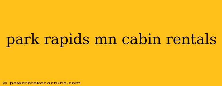 park rapids mn cabin rentals