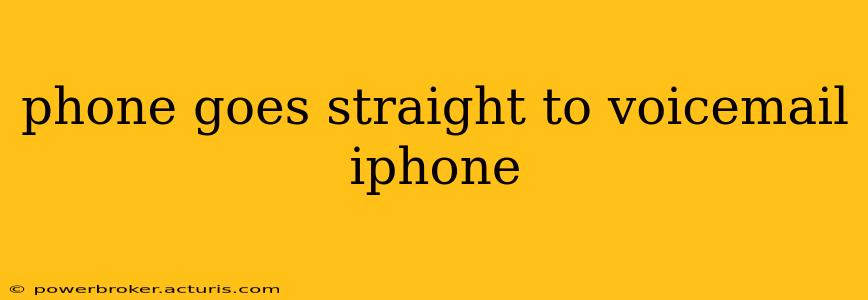 phone goes straight to voicemail iphone