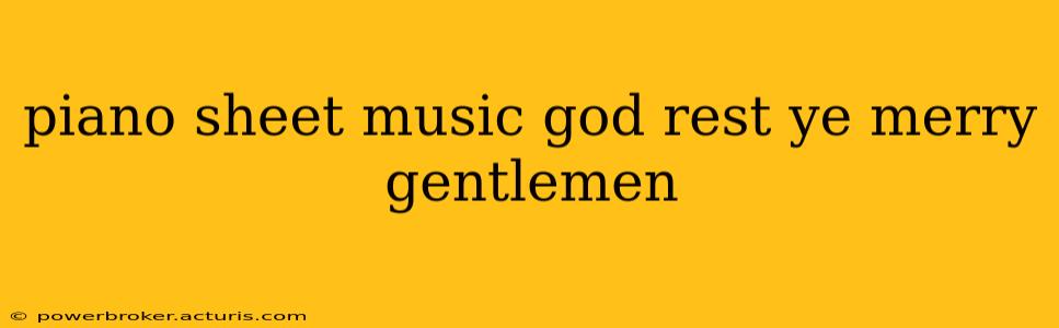 piano sheet music god rest ye merry gentlemen