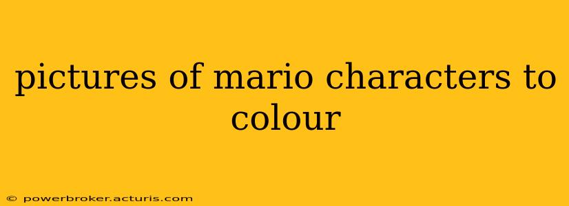 pictures of mario characters to colour