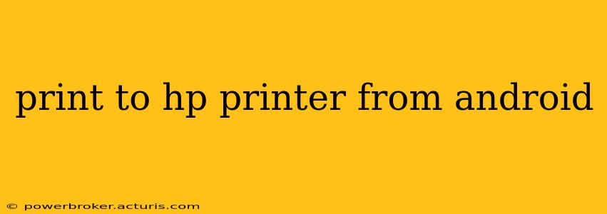 print to hp printer from android