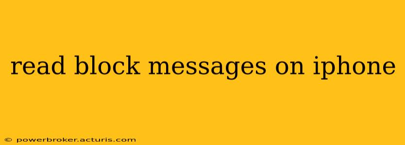 read block messages on iphone