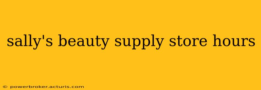 sally's beauty supply store hours
