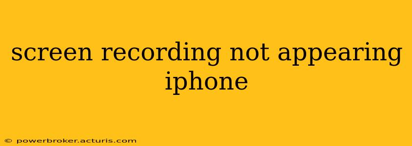 screen recording not appearing iphone