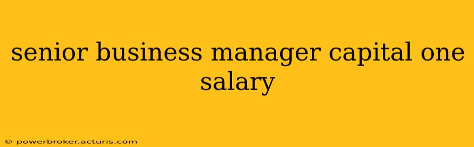 senior business manager capital one salary